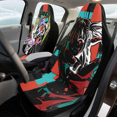 Kandi Cute Yandere Anime Girl Anime Car Seat Cover (x2) - kawaiiwaru