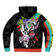 Kandi Cute Yandere Anime Girl Unisex AOP Sherpa Jacket Hoodie - kawaiiwaru