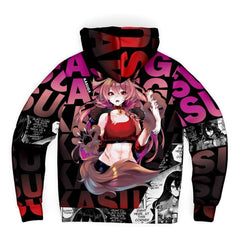 Kasuga werewolf anime girl Sherpa Jacket Hoodie - kawaiiwaru