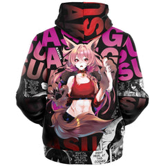 Kasuga werewolf anime girl Sherpa Jacket Hoodie - kawaiiwaru