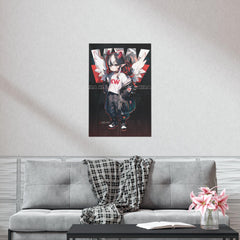 Kira - Demon Angel Elf Cyberpunk cute Anime Girl 24" x 36" Premium Matte vertical poster - kawaiiwaru