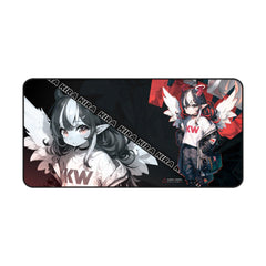 Kira - Demon angel elf cyberpunk cute anime girl 31"x15.5" XL Mouse Pad / Desk Mat - kawaiiwaru