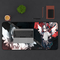 Kira - Demon angel elf cyberpunk cute anime girl 31"x15.5" XL Mouse Pad / Desk Mat - kawaiiwaru