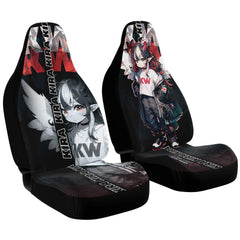 Kira - Demon angel elf cyberpunk cute anime girl Car Seat Cover (x2) - kawaiiwaru