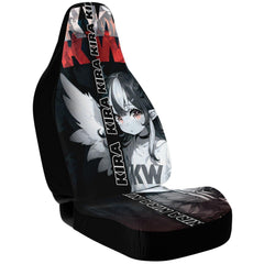 Kira - Demon angel elf cyberpunk cute anime girl Car Seat Cover (x2) - kawaiiwaru