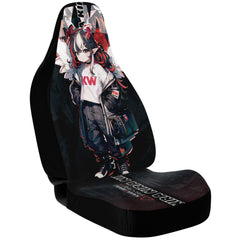 Kira - Demon angel elf cyberpunk cute anime girl Car Seat Cover (x2) - kawaiiwaru