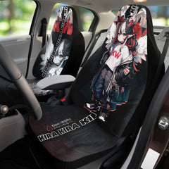 Kira - Demon angel elf cyberpunk cute anime girl Car Seat Cover (x2) - kawaiiwaru