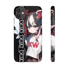 Kira - Demon Angel Elf Cyberpunk Cute anime girl iPhone samsung Snap Case - kawaiiwaru