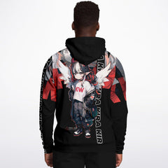 Kira - Demon Angel Elf Cyberpunk cute anime girl Unisex AOP Hoodie - kawaiiwaru