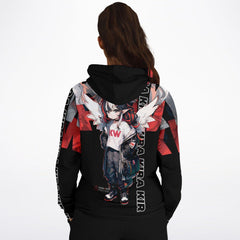 Kira - Demon Angel Elf Cyberpunk cute anime girl Unisex AOP Hoodie - kawaiiwaru