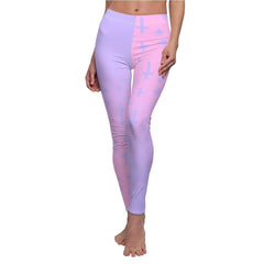 Light Pastel Goth Cross V1.2 Pattern Women's Cut & Sew Casual Leggings - kawaiiwaru