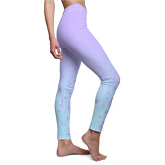 Light Pastel Goth Cross V2.1 Pattern Women's Cut & Sew Casual Leggings - kawaiiwaru