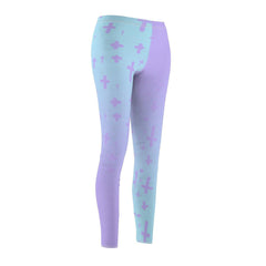 Light Pastel Goth Cross V2.2 Pattern Women's Cut & Sew Casual Leggings - kawaiiwaru