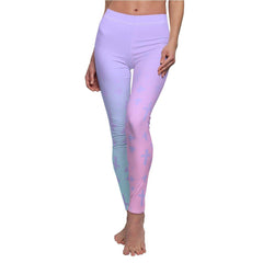 Light Pastel Goth Cross V3.3 Pattern Women's Cut & Sew Casual Leggings - kawaiiwaru