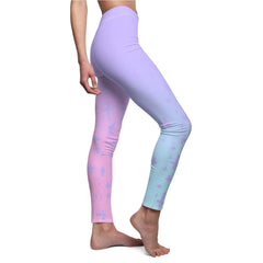 Light Pastel Goth Cross V3.3 Pattern Women's Cut & Sew Casual Leggings - kawaiiwaru