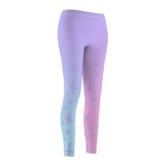 Light Pastel Goth Cross V3.3 Pattern Women's Cut & Sew Casual Leggings - kawaiiwaru