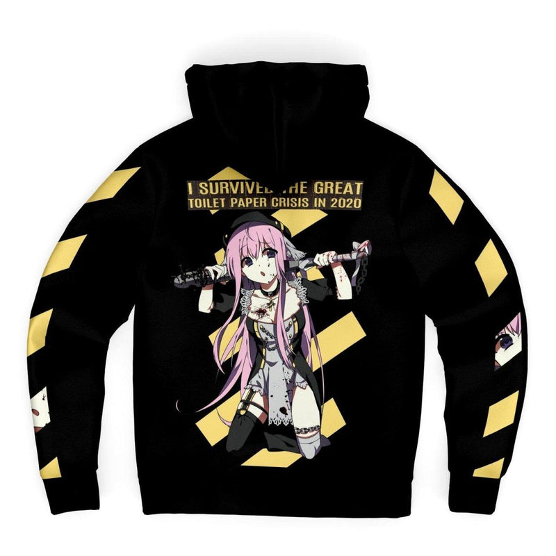 Lucille Toilet Paper Crisis Survivor Sexy Bad Anime Nun Sherpa Jacket Hoodie - kawaiiwaru