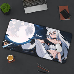 Luna - Wolf anime girl - werewolf 31"x15.5" XL Mouse Pad / Desk Mat - kawaiiwaru