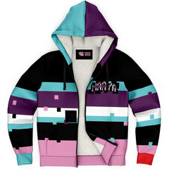 Maaya Creepy Cute anime 3D Glitch Sherpa Jacket Hoodie - kawaiiwaru