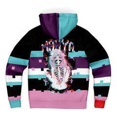 Maaya Creepy Cute anime 3D Glitch Sherpa Jacket Hoodie - kawaiiwaru