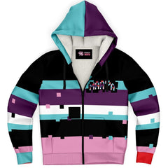 Maaya Creepy Cute anime 3D Glitch Sherpa Jacket Hoodie - kawaiiwaru