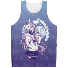 Maaya V2 Creepy Cute Anime Girl AOP tank top - kawaiiwaru