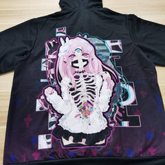 Maaya XP Creepy Cute anime Unisex AOP Zip Hoodie - kawaiiwaru