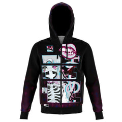 Maaya XP Creepy Cute anime Unisex AOP Zip Hoodie - kawaiiwaru