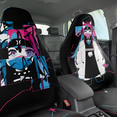 Meena - Creepy cute skeletal kawaii anime girl Car Seat Cover (x2) - kawaiiwaru