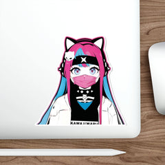 Meena - Creepy cute skeletal kawaii anime girl Peeker Die-Cut Sticker - kawaiiwaru