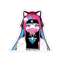 Meena - Creepy cute skeletal kawaii anime girl Peeker Die-Cut Sticker - kawaiiwaru