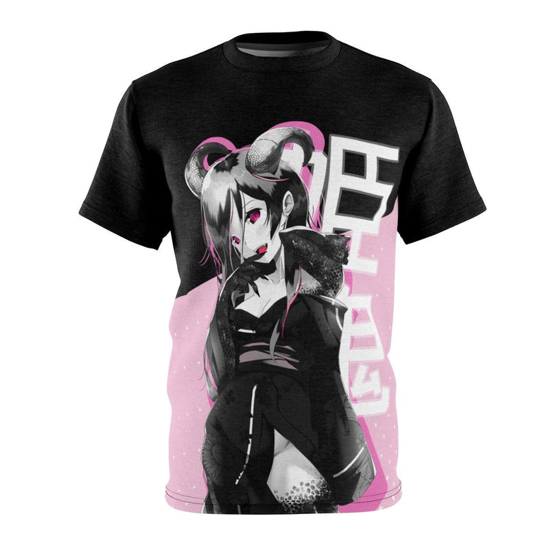 Oni-Hime B&W 1.2 Hentai Demon Kawaii Anime Girl Unisex AOP Cut & Sew T-shirt - kawaiiwaru