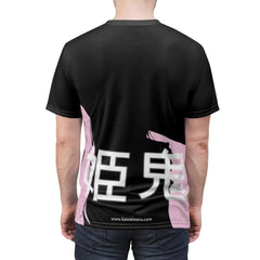 Oni-Hime B&W 1.2 Hentai Demon Kawaii Anime Girl Unisex AOP Cut & Sew T-shirt - kawaiiwaru