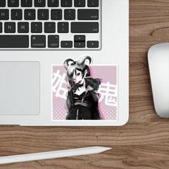 Oni-Hime B&W Hentai Demon Kawaii Anime Girl 3/4 Die-Cut Sticker - kawaiiwaru