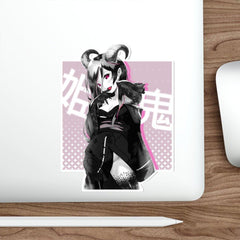 Oni-Hime B&W Hentai Demon Kawaii Anime Girl Die-Cut Sticker - kawaiiwaru