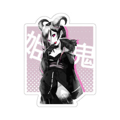 Oni-Hime B&W Hentai Demon Kawaii Anime Girl Die-Cut Sticker - kawaiiwaru