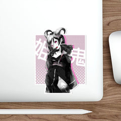 Oni-Hime B&W Hentai Demon Kawaii Anime Girl Die-Cut Sticker - kawaiiwaru