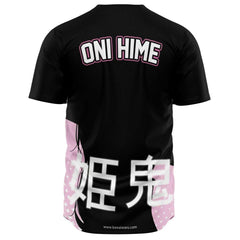 Oni-Hime Demon Dragon anime girl unisex baseball jersey t-shirt - kawaiiwaru