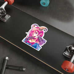 Oni-Hime Hentai Demon Kawaii Anime Girl 1/2 Die-Cut Sticker - kawaiiwaru