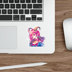 Oni-Hime Hentai Demon Kawaii Anime Girl 1/2 Die-Cut Sticker - kawaiiwaru