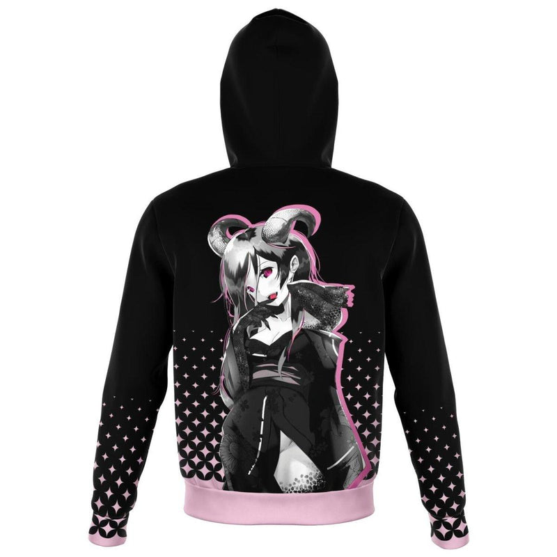 Oni-Hime Hentai Demon Kawaii Anime Girl AOP Zip Hoodie - kawaiiwaru