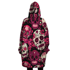 Pink Candy Skull Snug Hoodie - kawaiiwaru