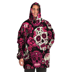 Pink Candy Skull Snug Hoodie - kawaiiwaru