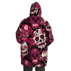 Pink Candy Skull Snug Hoodie - kawaiiwaru