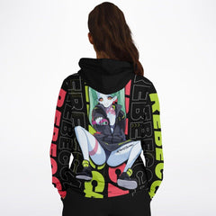 Rebecca - Cyberpunk Anime Girl Unisex AOP Hoodie - kawaiiwaru