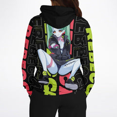 Rebecca - Cyberpunk Anime Girl Unisex AOP Hoodie - kawaiiwaru