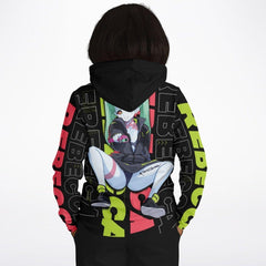 Rebecca - Cyberpunk Anime Girl Unisex AOP Hoodie - kawaiiwaru