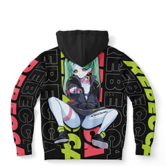 Rebecca - Cyberpunk Anime Girl Unisex AOP Hoodie - kawaiiwaru