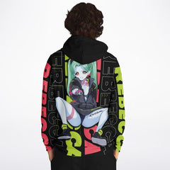 Rebecca - Cyberpunk Anime Girl Unisex AOP Hoodie - kawaiiwaru