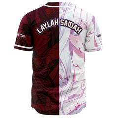 Saidah and Laylah dark and light angels anime unisex baseball jersey t-shirt w/stripes - kawaiiwaru